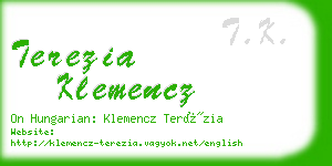 terezia klemencz business card